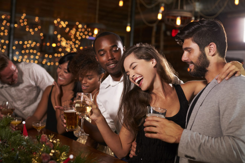 FRIENDS AT A BAR