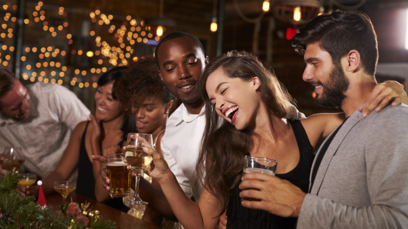 FRIENDS AT A BAR