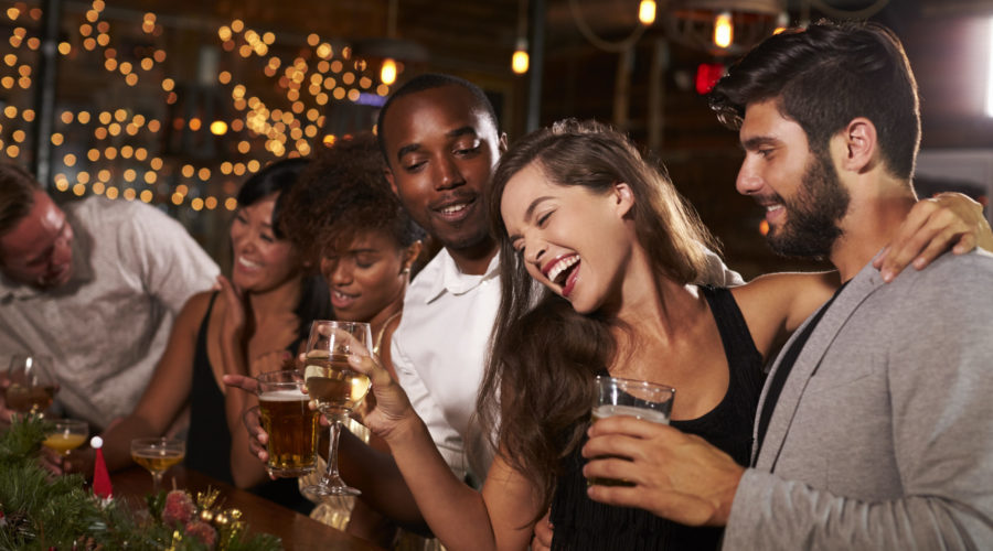 FRIENDS AT A BAR