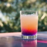 a glass of water infused with vibrant colored electrolyte powder sits on a table, radiating energy and hydration.