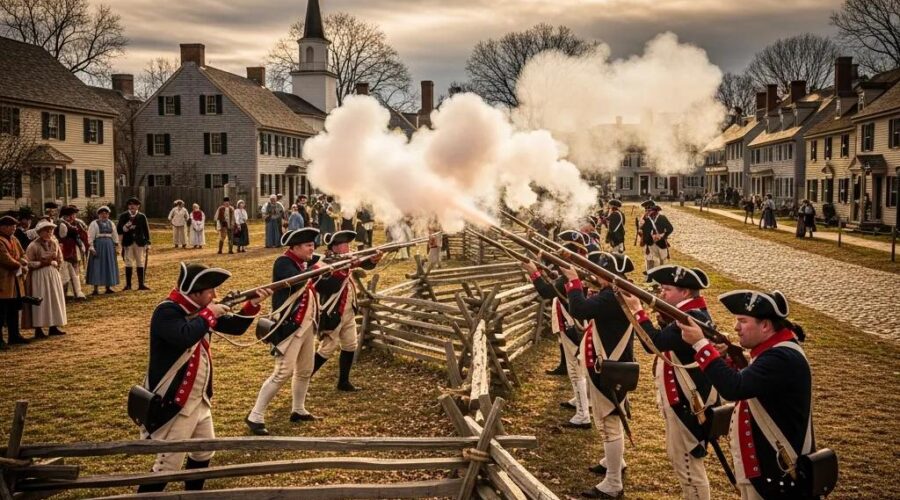 Discover the American Revolution: Causes, Key Events, and Lasting Impact 4 Colonial soldiers in a historical reenactment of the American Revolution